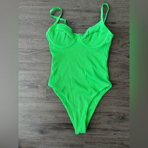Kulani Kini Vibrant Green One-Piece Swimsuit
